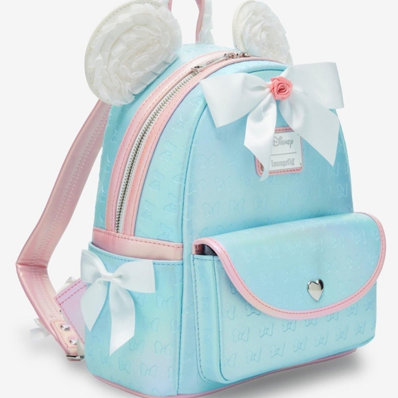 Minnie Ruffle Ears Loungefly Mini Backpack And Wallet Set - Picture 3 of 9